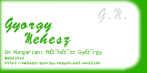 gyorgy mehesz business card